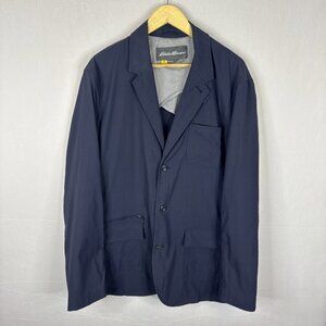 Eddie Bauer Travex Blazer Jacket Men T44 (Large) Lightweight Stretch Travel Navy